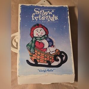Longaberger Snow Friends Cookie Mold with Blue Accents